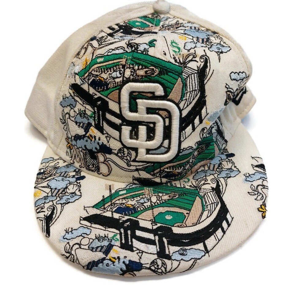 59Fifty New Era San Diego Padres Fitted Hat Cap Size 7 3/8 Embroidered Field